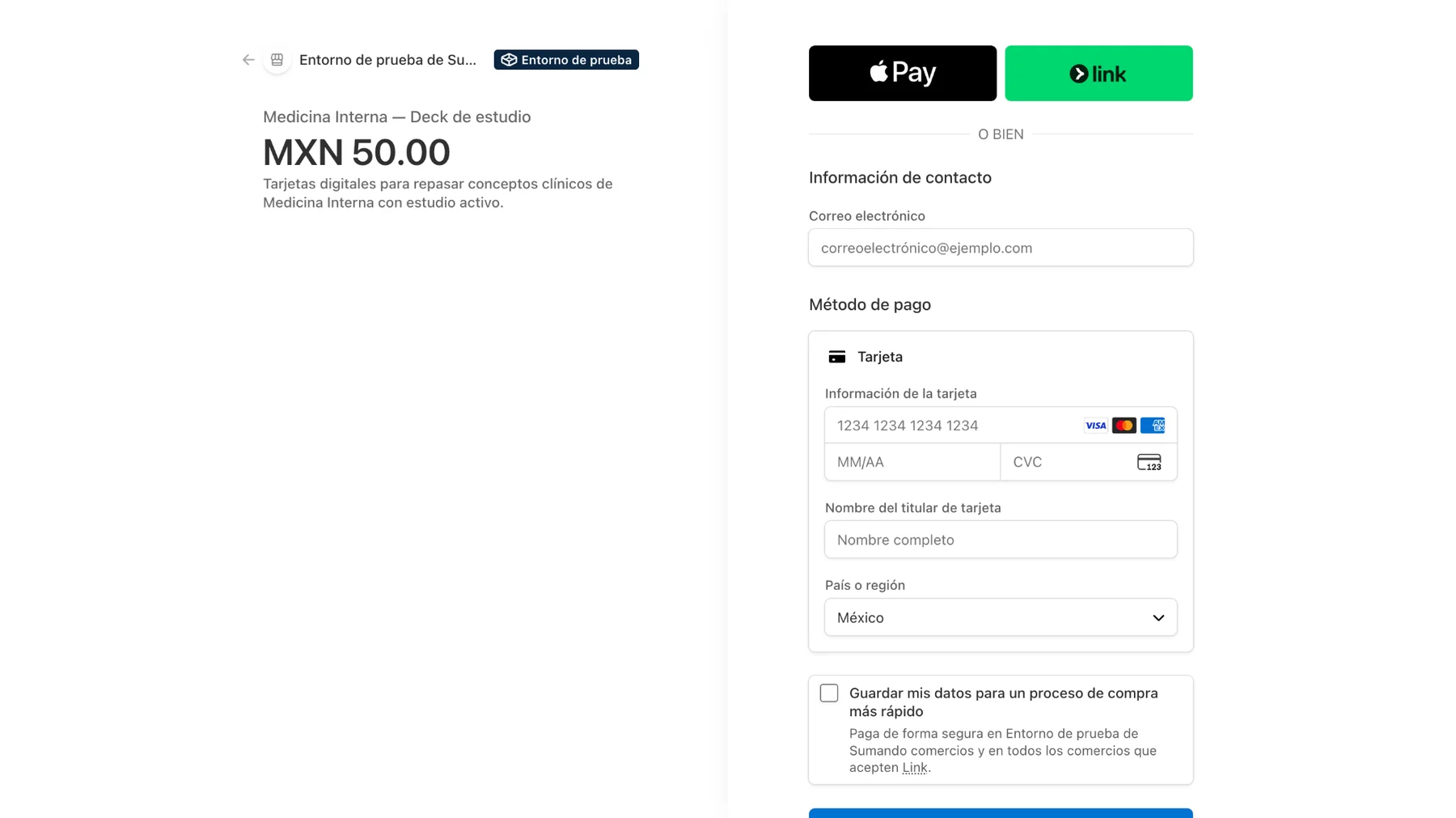 Stripe test checkout integrated with the Anki Store