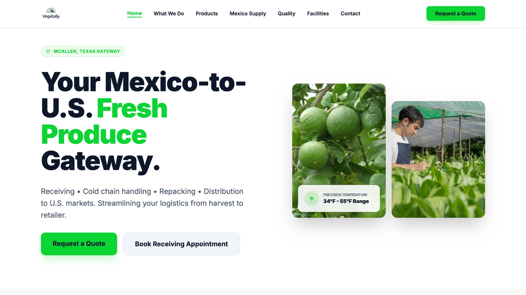 Vegetally produce and logistics business homepage